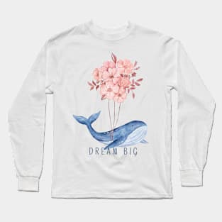 Whales flying (dream big) Long Sleeve T-Shirt